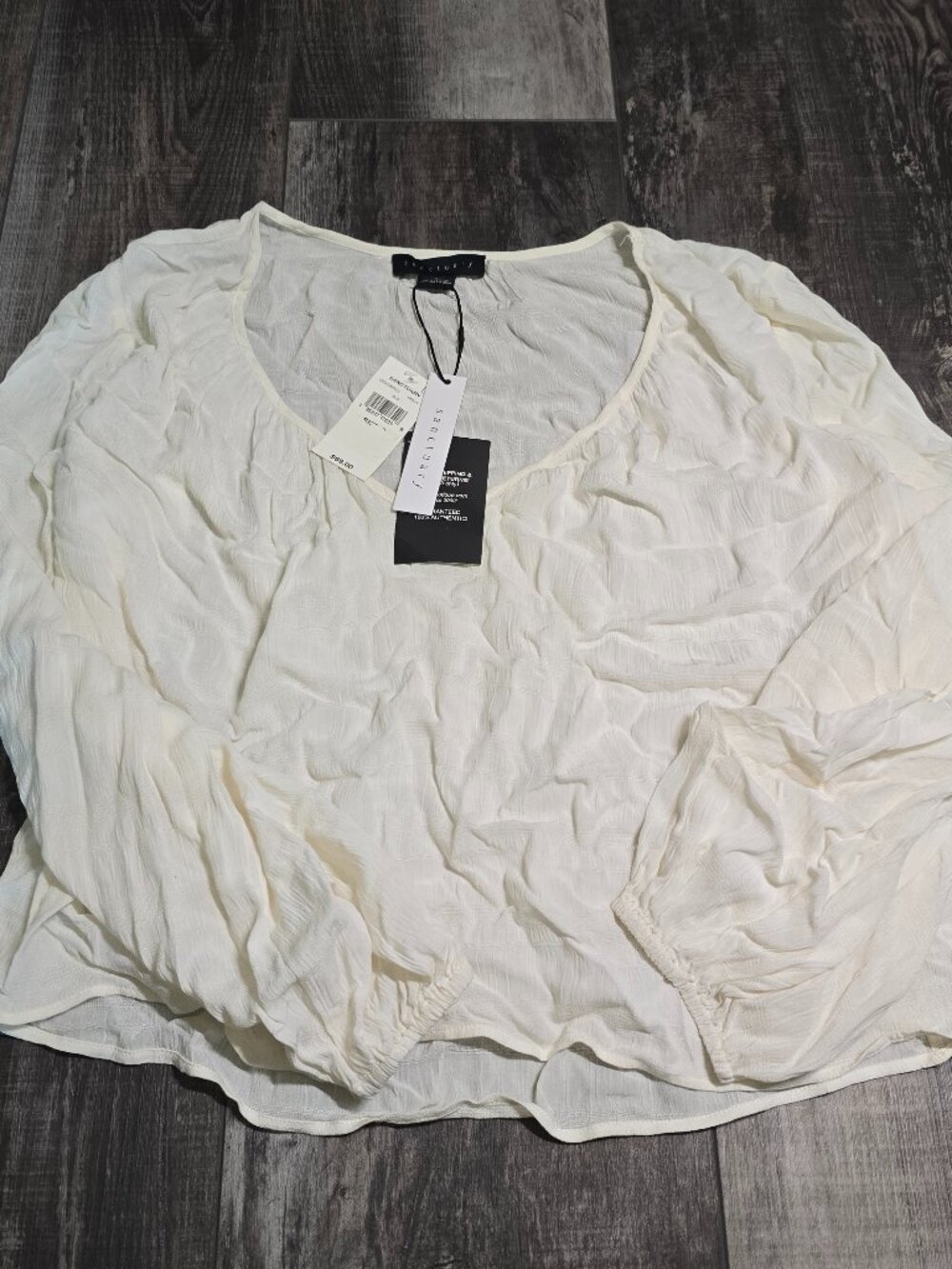 Sanctuary Ivory Top Coastal Grandma Cottagecore Muslin Button Blouse NWT size 8